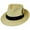 Natural, variant on Stain Repellent Panama Straw C-Crown Fedora Hat - L - Putty