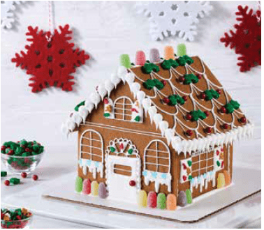 Gingerbread House Kit, Easy to Assemble and Ready to Decorate, Prebaked Cookies and Icing, Assorted Candies Manufactured in Peanut Free Facility Contains Wheat, Soy