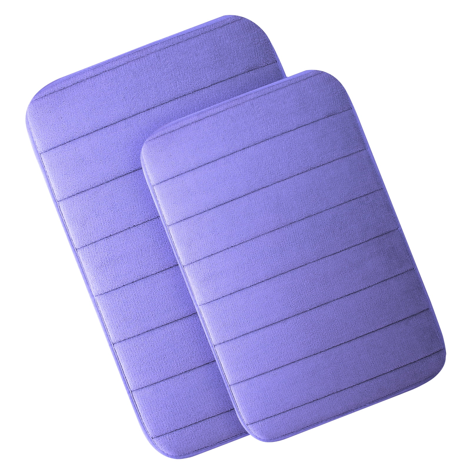 2 Piece Memory Foam Bath Mat Set Thick Bathroom Rugs Soft Bath Mats for Bathroom Extra Absorbent Floor Mats Bath Rugs Set for Kitchen/Living Room(20" x 32"/17" x 24", Blue)