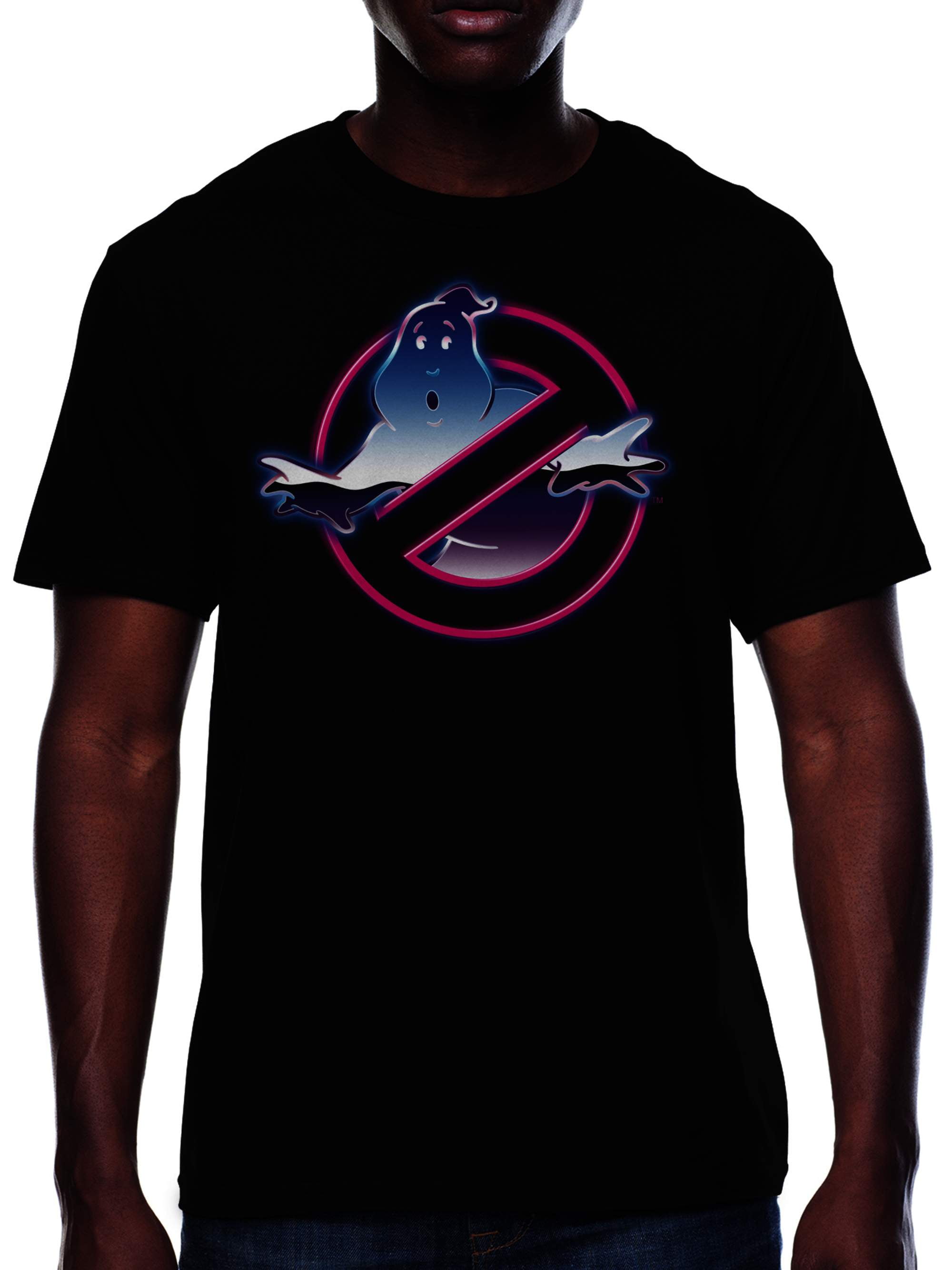 Ghostbusters Glow in the Dark Logo Boys Black T-Shirt Sizes L & XL NEW 