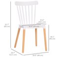 thumbnail image 3 of Chaises de salle à manger HOMCOM Accent Set de 4, Blanc (Lot de 4), 3 of 10