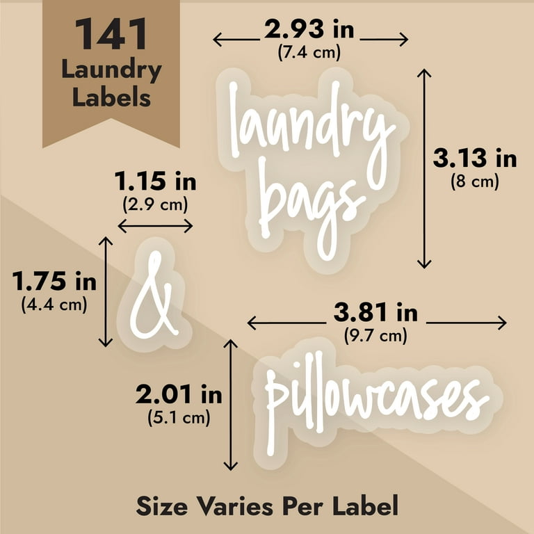 Talented Kitchen 141 Laundry Labels for Jars, Containers - Preprinted White  Script Stickers for Linen Closet, Bathroom, Cleaning Supplies Organization