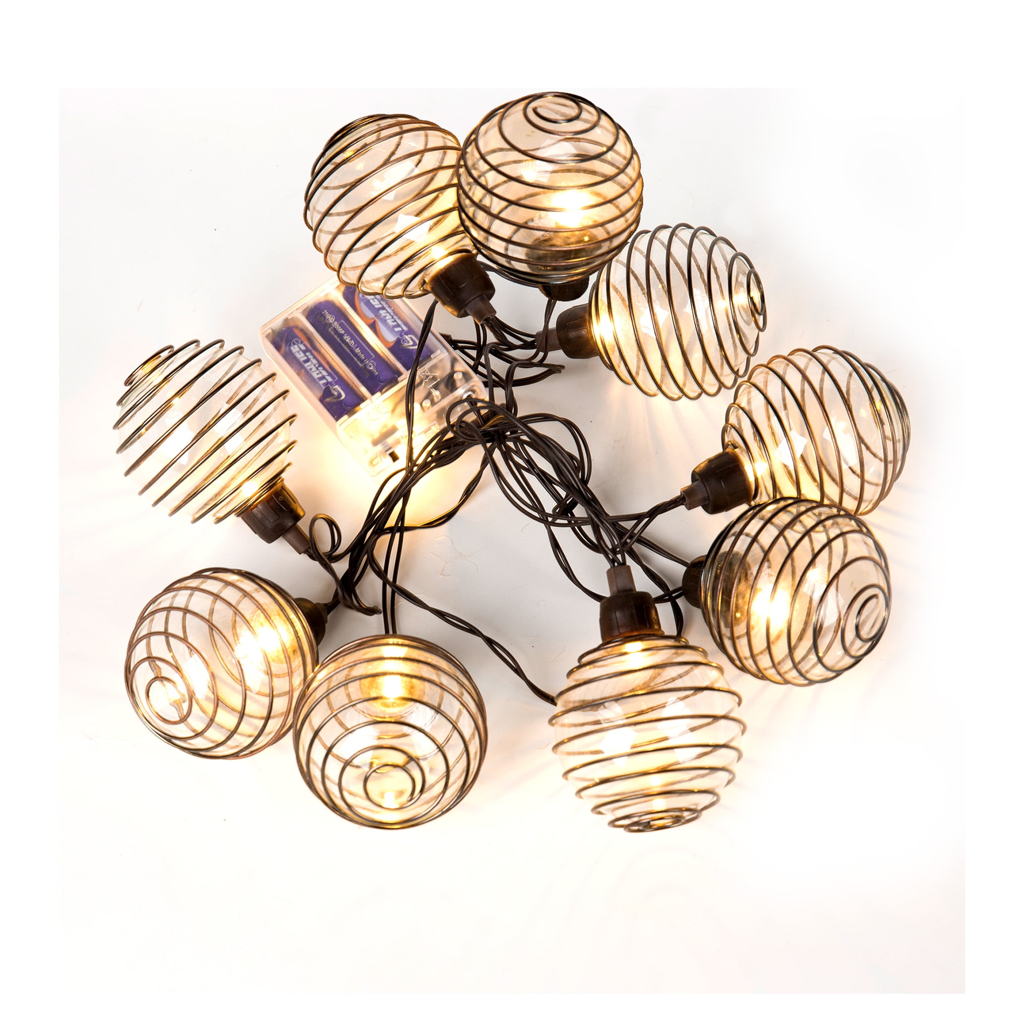Luxen Home WH062 12.8 ft. Glass Balls with Metal Wire String Lights