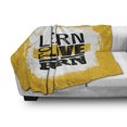 thumbnail image 3 of Fitness Soft Flannel Fleece Blanket, Learn to Love the Burn Text on Grungy Backdrop Fit Athlete with Barbell, Cozy Plush for Indoor and Outdoor Use, 60" x 80", Marigold White Black, by Ambesonne, 3 of 6