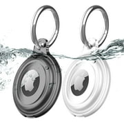 2 Pack IPX8 Waterproof AirTag Keychain Holder Case, Lightweight , Anti-Scratch, Easy Installation,Soft Full-Body