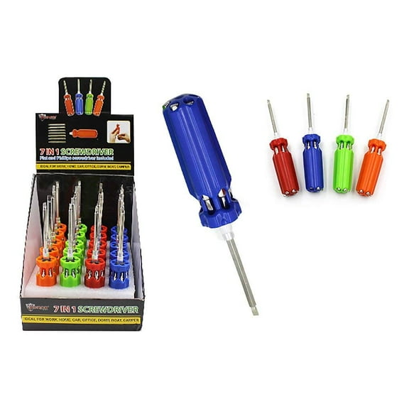 Diamond Visions Max Force 2221568 7-in-1 Long Screwdriver in Assorted Colors 1 Screwdriver