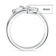 thumbnail image 4 of BERRICLE Sterling Silver 2-Stone Rings Cubic Zirconia CZ Promise Split Shank Ring for Women, Rhodium Plated Size 5, 4 of 8