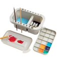 thumbnail image 1 of Limpiador de pinceles multifunción, soporte para arandela de pinceles y organizadores con paleta para acuarelas acrílicas y pinturas a base de agua, soporte para pintura al óleo, pinceles de artista, 1 of 1