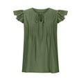 thumbnail image 3 of Xysaqa Womens Summer Tank Tops 2025 Casual Tie Front Pleated T-Shirts Loose Fits Tunic Tops Sleeveless Shirts Flowy Blouses Army Green 2X Clearance, 3 of 5
