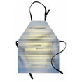 thumbnail image 1 of Minimalist Apron Modern Artwork Style Geometric Long Striped Forms Graphic Illustration, Unisex Kitchen Bib Apron with Adjustable Neck for Cooking Baking Gardening, Pale Yellow Blue, by Ambesonne, 1 of 3