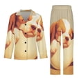 thumbnail image 3 of PoBuds Women's Long Sleeve Flannel Pajama Set Sleepwear Cute Dog In Teacup S, 3 of 5