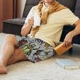 thumbnail image 6 of Bixox Men's Bright Insects printed lightweight casual shorts, soft sleep shorts with pockets., 6 of 7
