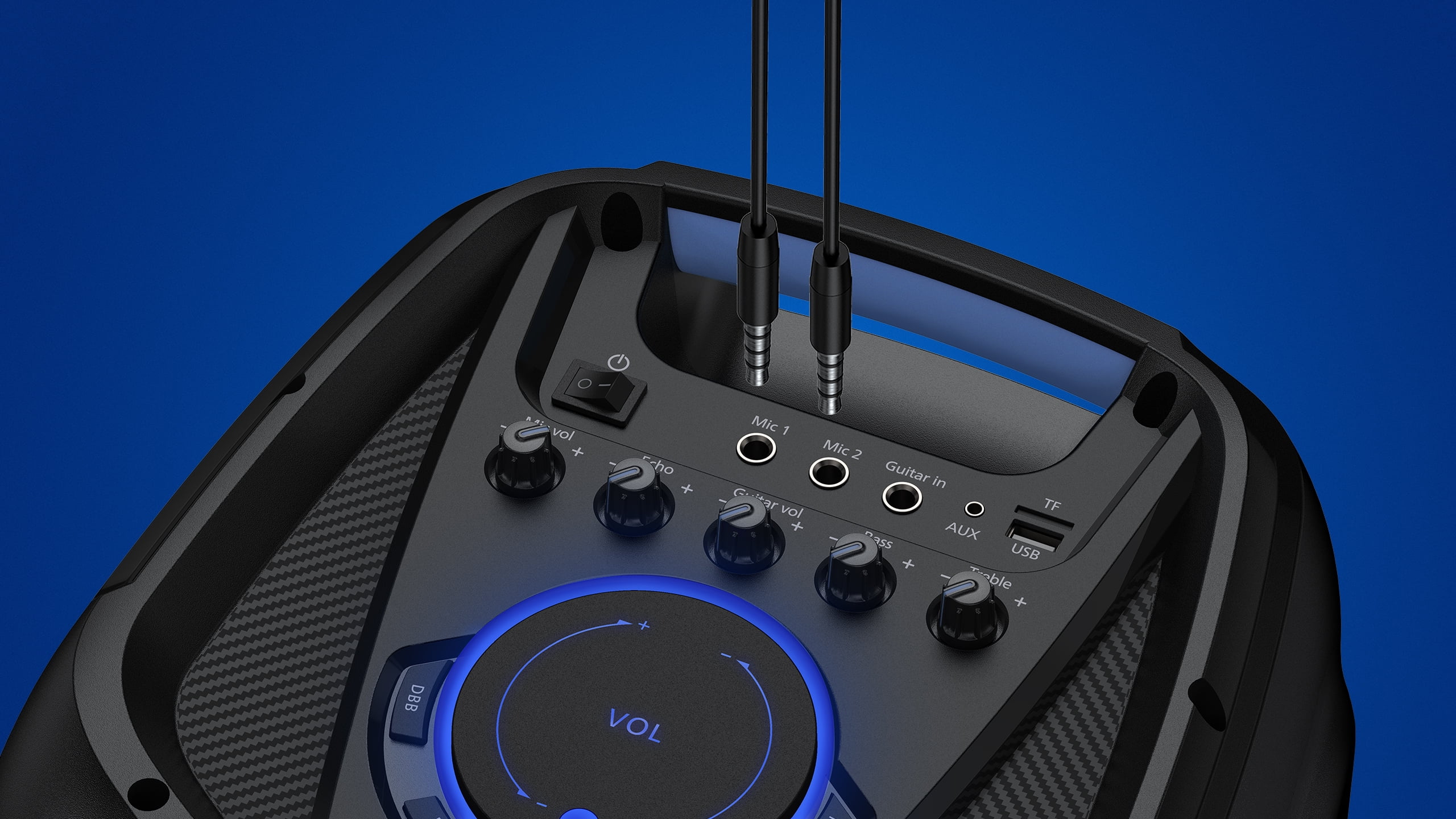 PHILIPS Bluetooth Party Speaker with LED Lights, FM, USB, Memory Card, Auxiliary, TWS Function Connecting Other TAX4209, Guitar Microphone Ports TAX4209