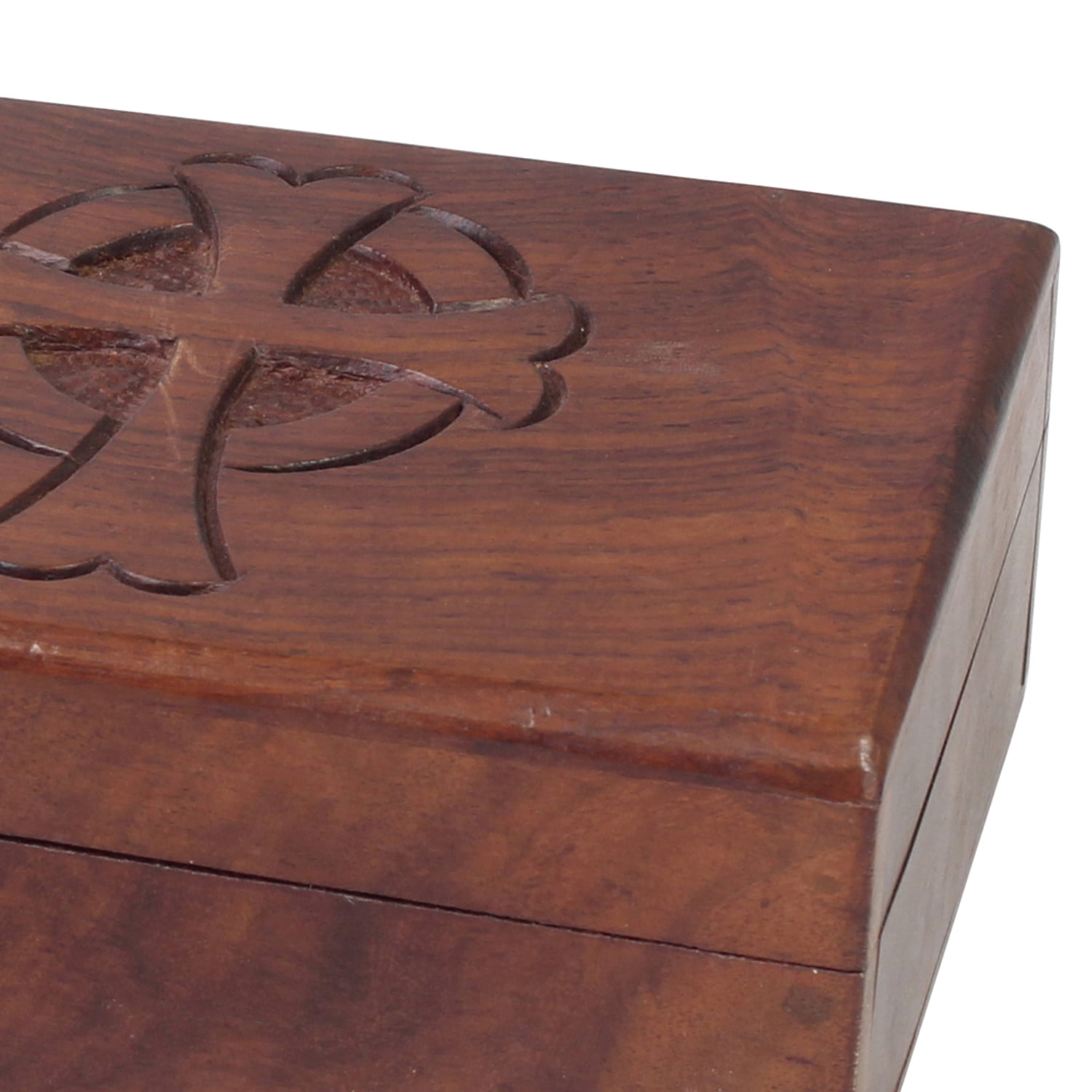 wooden crate with hinged lid