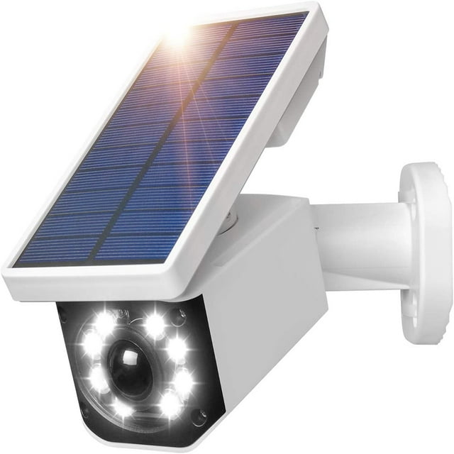 Cámara de seguridad solar con energía solar IP66, impermeable al aire libre, con sensor de movimiento, luz solar LED para jardín y garaje