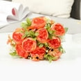 thumbnail image 3 of Vintage Artificial Peony Flower Bouquet Realistic Non-fading Multi-functional Decoration Peony Fake Flower Bundle-Orange, 3 of 8