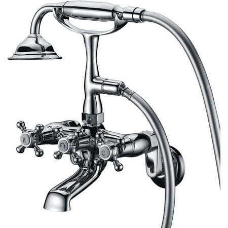 

TUYUAN Clawfoot Tub Faucet Brushed Nickel Bathtub Faucet with Shower