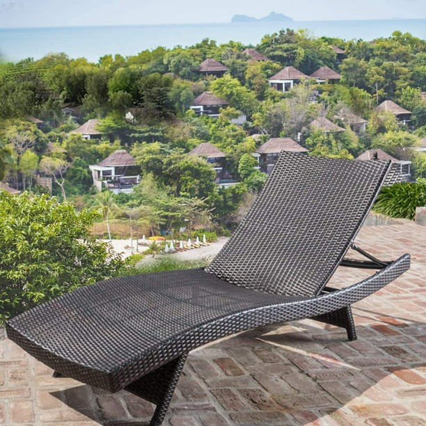 Mcombo Wicker Lounge Chaise Patio Outdoor Adjustable Chair Furniture
