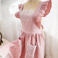 thumbnail image 3 of CSChome Cooking Apron Japanese Style Apron – Adjustable Strap Sleeveless Double Pockets Lace Cooking Apron, 3 of 7
