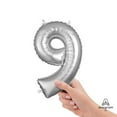 thumbnail image 3 of Anagram 78539 16 in. Number 9 Silver Shape Air Fill Foil Balloon, 3 of 4