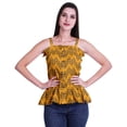 thumbnail image 2 of Moomaya Casual Shoulder Strap Flared Hem Cotton Slub Printed Women Summer Top, 2 of 5