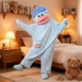 thumbnail image 2 of Big Mouth Monster Onesie, Monster Pajamas, Funny Costume, Oversized Plush Fleece Hooded One Piece Pajamas, 2 of 13
