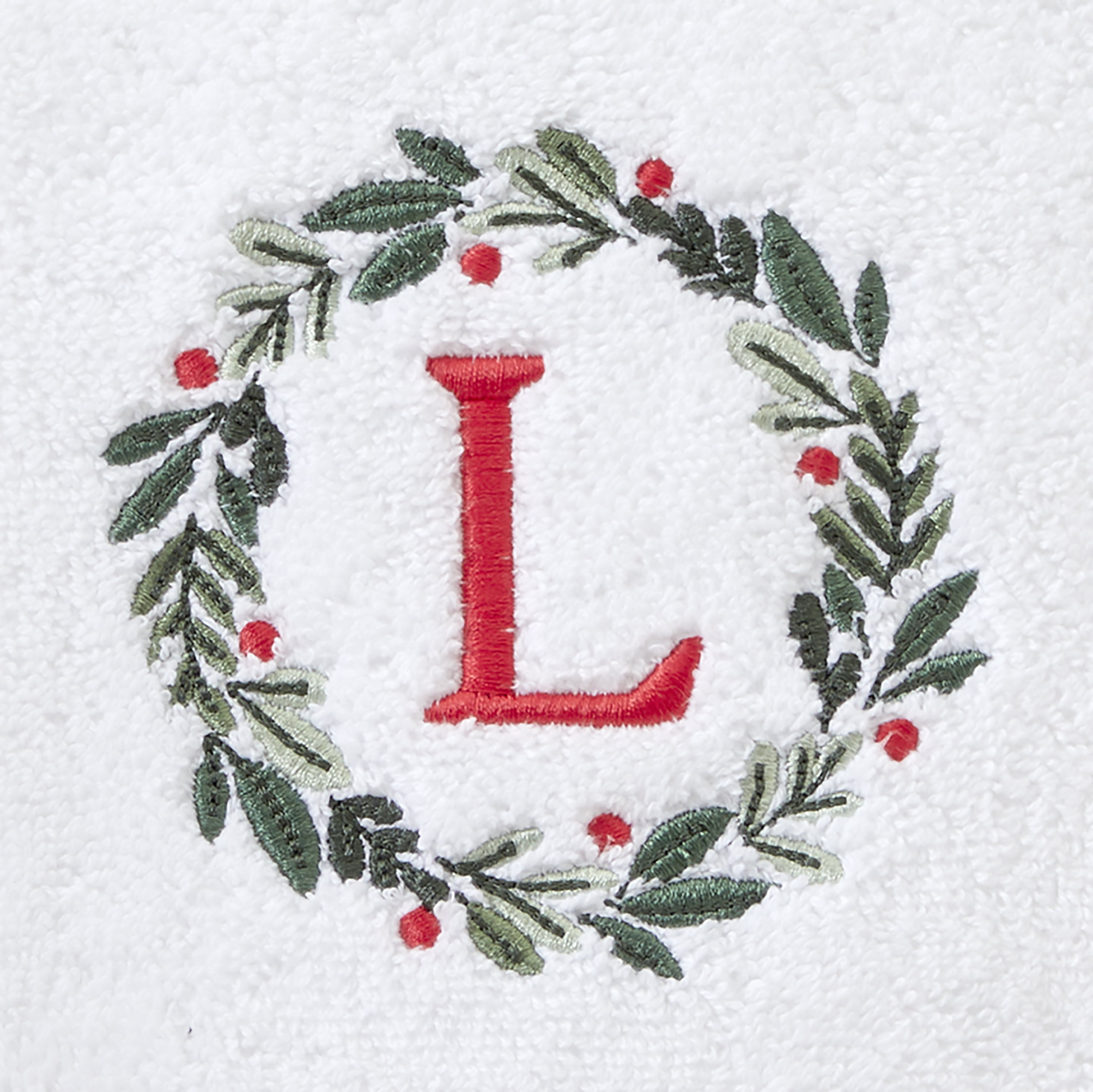 SKL HOME WREATH MONOGRAM L 2 PIECE HAND TOWEL SET