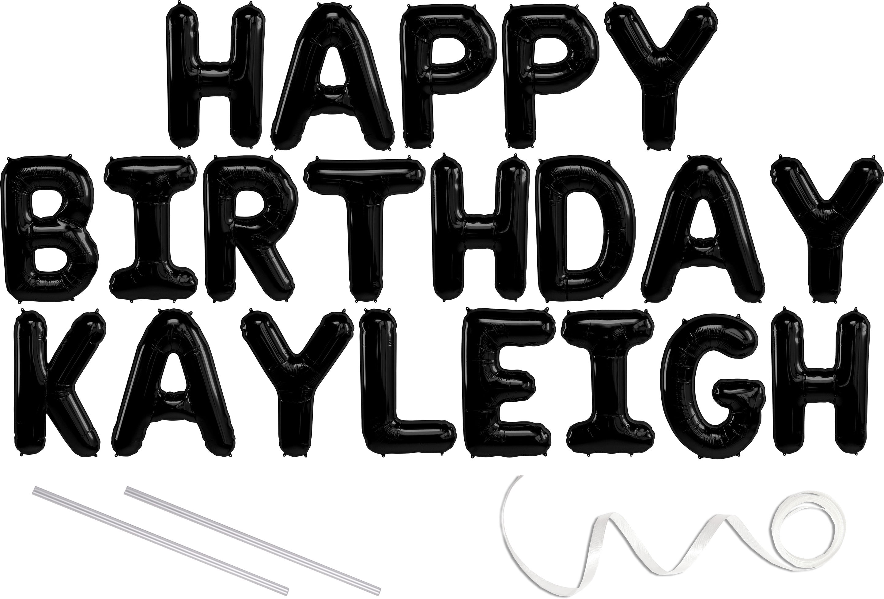 kayleigh happy birthday mylar balloon banner black 16 inch letters