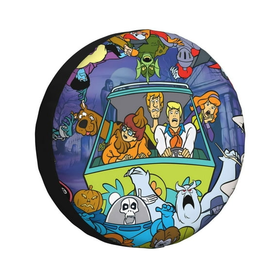 Saiise Scooby-Doo Bs Print Rv Spare Tire Cover Wheel Tire Cover for Travel Trailers Protectors Weatherproof Dust-Proof for Camper Trailer Truck SUV Rv Universal-14 inch