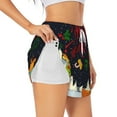 thumbnail image 3 of Lsque Merry Christmas Elk Printed Women's Running Shorts with Liner Pockets,Elastic Quick Dry Workout Athletic Gym Yoga Shorts,Womens High Waist Shorts-X-Large, 3 of 9
