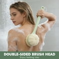 thumbnail image 6 of Amaopus 2 Pcs Back Scrubber for Shower, 15" Loofah with Handle, Back Shower Brush with Bristles and Loofah, Dry Brushing Body Brush for Cleanse Back and Hard to Reach Areas with Curved Long Handle, 6 of 7