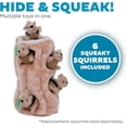 thumbnail image 3 of Hide-A-Squirrel Dog Toy – Interactive 2‑in‑1 Plush Puzzle with 6 Squeaky Removable Squirrels, X-Large, 3 of 7