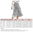 thumbnail image 4 of Women Tie Wrap Skirt Floral Print Ruffle Trim Split Design Mid Length Flowy Hem Summer Skirt with Lining, 4 of 6