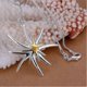 thumbnail image 1 of Collar de plata 925 con sello, joyería, promociones, envío gratis, hermosos y elegantes dijes de estrella de mar, mujeres nobles, bonitas, código de modelo 21622, 1 of 2