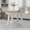 thumbnail image 2 of Aukfa Dining Table for 4-6, 42"-58" Extendable Round Kitchen Table with 16" Rustic Drop Leaf for Dining Room/Living Room, Antique White, 2 of 8