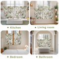thumbnail image 6 of Spring Floral Tier Curtains, Green Botanical Flowers Watercolor Light Filtering Kitchen Curtains, 2Pcs Rod Pocket Half Window Treatments Panels for Sink Cafe Cabinet Basement 27.5x45 Inches, 6 of 9