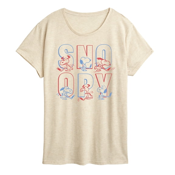 Peanuts - Hockey Snoopy - Women's Short Sleeve Graphic T-Shirt