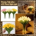 thumbnail image 2 of 7.87x13.39in LED Tulip Night Light Table Lamp, 15-Stem Realistic PU Artificial Flower Vase Decor, Warm Glow Bedroom Bedside Living Room Gift, 2 of 6