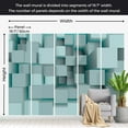 thumbnail image 4 of Tiptophomedecor Abstract Wallpaper Wall Mural - Blue Puzzle, 4 of 7