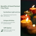 thumbnail image 4 of 20 Pc Set Multicolor Decorated Small Clay KATORI Wax Filled Diya | Diwali Pooja Handmade Dia | Terracotta - Natural EARTHEN Diya - Handpainted with MDF Gift Package, 4 of 8