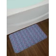 thumbnail image 2 of Abstract Bath Mat, Hand-drawn Waves Striped Petals and Leaves Pattern in Retro Style, Plush Bathroom Decor Mat with Non Slip Backing, 29.5" X 17.5", Dark Blue Violet, by Ambesonne, 2 of 2