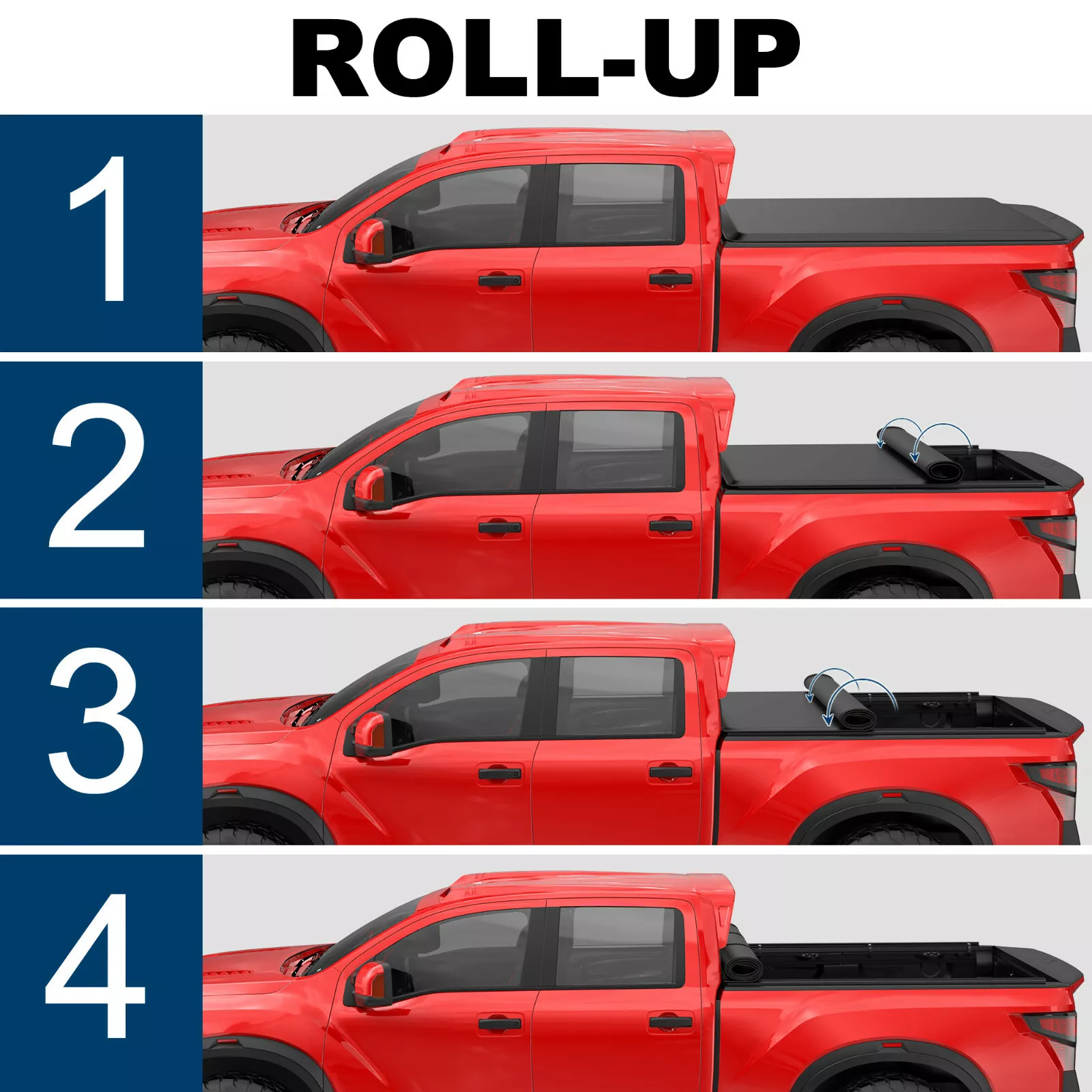 MOSTPLUS 6FT Roll Up Tonneau Cover for 2016-2024 2025 Toyota Tacoma Truck Bed Waterproof