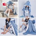 thumbnail image 3 of Cute Shark Blanket Hoodie, Wearable Shark Blanket Adult for Halloween Cosplay, Soft Hooded Bat Cape for Women, 3 of 8