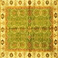 thumbnail image 1 of Ahgly Company Indoor Square Oriental Yellow Traditional Area Rugs, 7' Square, 1 of 4