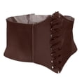 thumbnail image 4 of Cinturón Ancho para Mujer Cintura con Cordones con Cordones Waspie Cinturón de Piel Sintética - marrón Soledad cinturón, 4 of 10