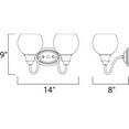 thumbnail image 3 of Maxim 1112CLPC Ballord 2-Light Bath Vanity Wall Light, Polished Chrome, 3 of 4