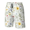 thumbnail image 4 of Adobk Watercolor Floral A Print Men's Swim Trunks Hawaiian Bathing Suit Swimsuits Beach Shorts with Pockets-Large, 4 of 6
