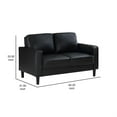 thumbnail image 5 of Rumi Loveseat, Black Faux Leather, Modern Track Style Arms, Foam, 54 Inch, 5 of 6