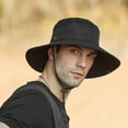 thumbnail image 4 of Bunenne Sun Hats for Men Hiking Hat Bucket Hats for Men Fisherman Bucket Sun Mesh Mens Outdoor Hat Foldable Cap Caps Fedora Hats for Women Fishing Hat Boonie Hats Safari Hats Black One Size, 4 of 5
