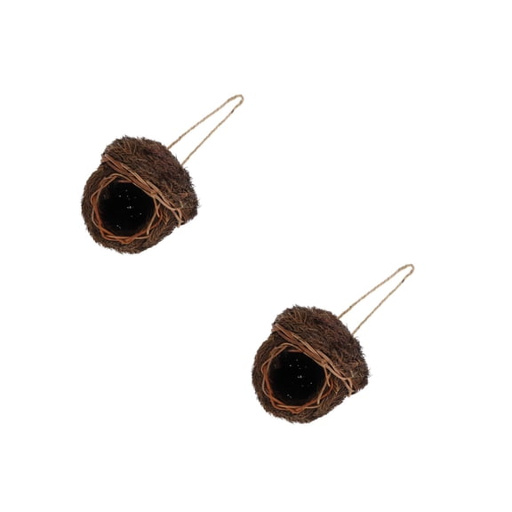 HOMEMAXS 2 pcs  Garden Hanging Bird Nest Natural Bird House Bird Living Nest (Random Color)